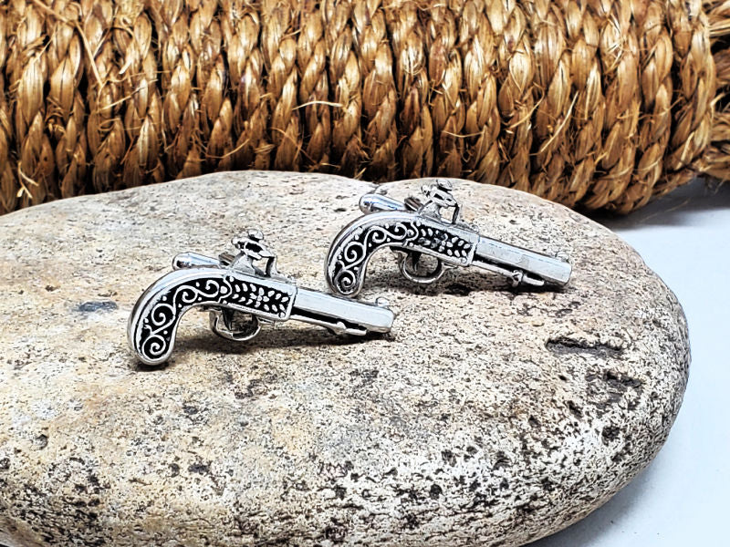 Buy Vintage Cuff Links Men's Cufflinks Flintlock Style Pistol