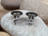 25 Auto Beaded Bezel Bullet Stud Earrings