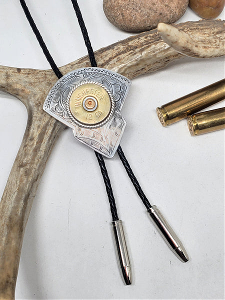 Bolo Ties - Western Wear - 12 Gauge Shotgun Casing Leather Bolo Tie –  SureShot Jewelry