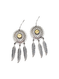 Oval Concho and Feather 22 Caliber Bullet Earrings - Choice or Brass or Silver