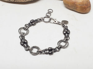 Gunmetal Barrel Swivel Link Unisex Fishing Bracelet