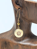 20 Gauge Shotshell Gold Beaded Marquis Wire Earrings