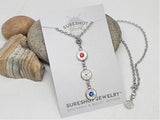 Patriotic Triple Bullet Necklace - Red, White & Blue