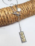 Triple 32 Auto Rectangle Y Style Toggle Bullet Necklace