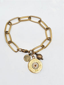 GOLD Paper Clip Bracelet - 20 Gauge Shotshell