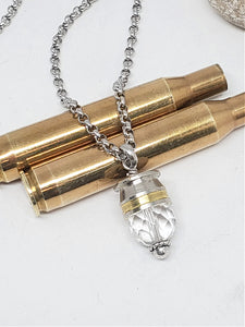 45 Auto Crystal Orb Bullet Necklace