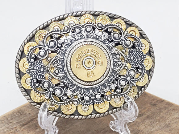 LADIES Oval Bullet & Shotshell Belt Buckle