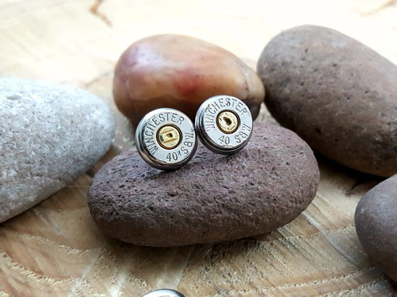 Bullet Studs - Bullet Earrings - 40 Caliber S&W