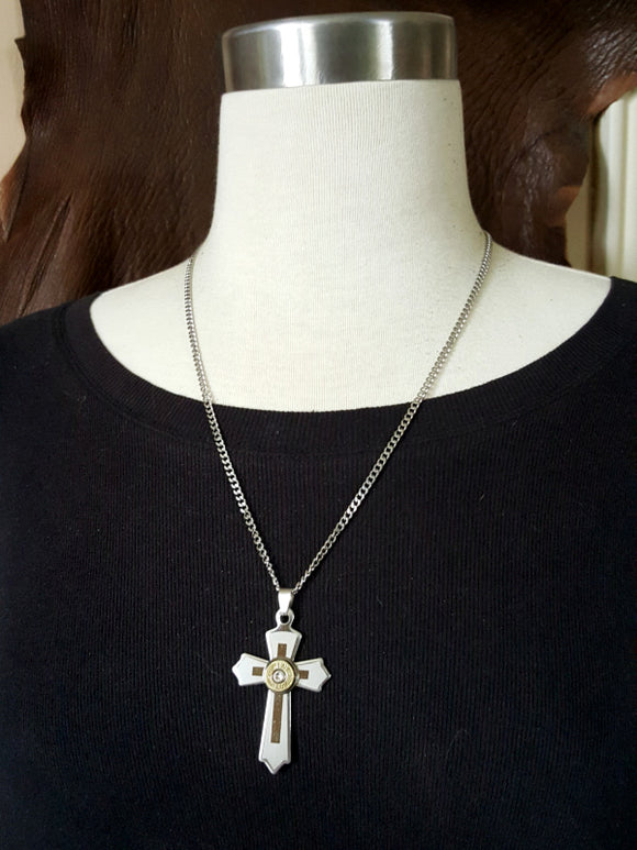Chrome Hearts Cross Leather Band Pendant Necklace