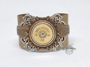 12 Gauge Winged Mixed Metal SMOOTH Brass Cuff Bracelet